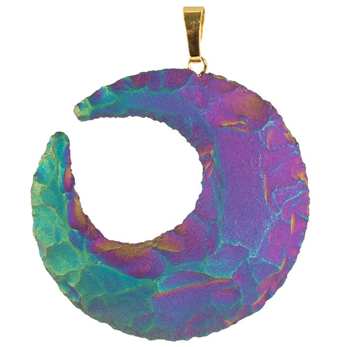 Aura Moon w/Gold Chain Necklace