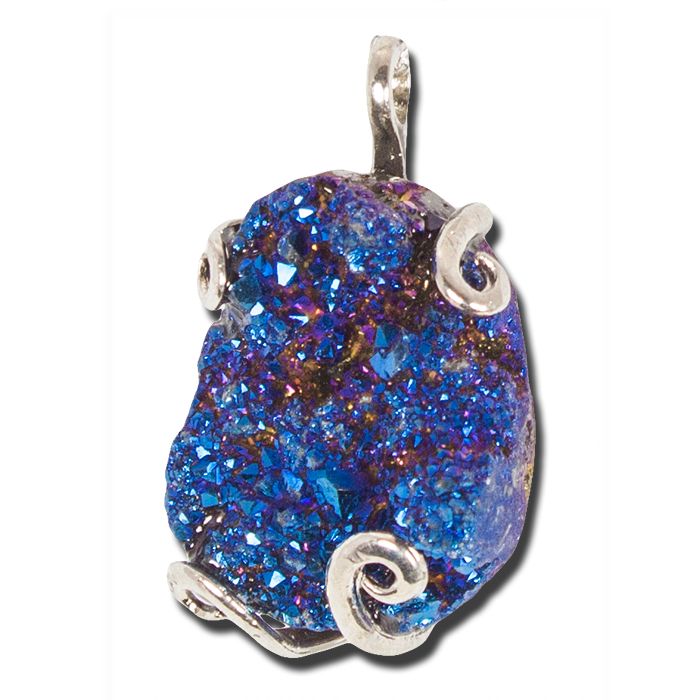 Blue Aura Druzy Necklaces