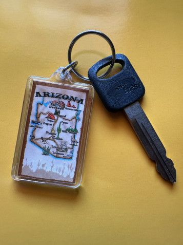 AZ Photo Map Tan Key Chain