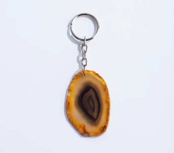 Agate Slice Key Chain