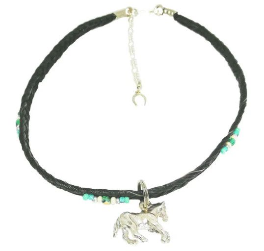 Horsehair Simple Braid with Charm Beaded Youth Choker