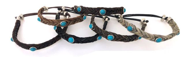 Horsehair Simple Braid Faux Gemstones Adult Bracelet