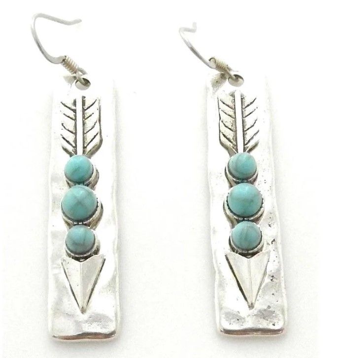 Arrow &amp; Faux Gemstone Lara Earrings