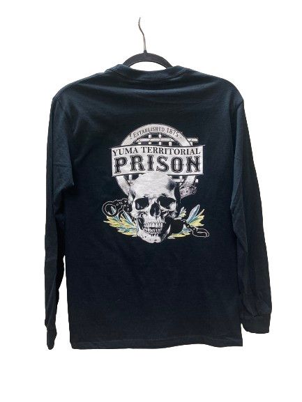Black Skull Long Sleeve T-shirt, Color: Black, Size: S