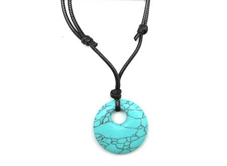 Turquoise Circle Gemstone Necklace