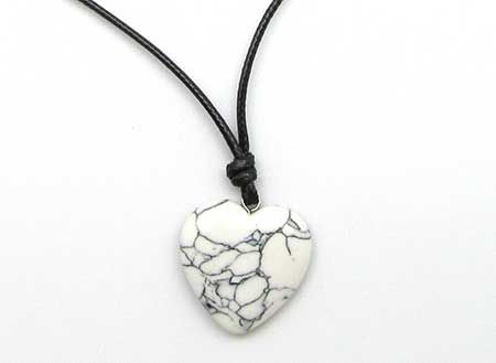 Howlite Heart Gemstone Necklace
