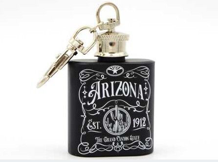 AZ Vintage Black Flask Key Chain