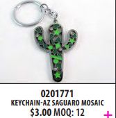 AZ-Saguaro Mosaic Keychain