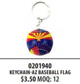 AZ-Baseball Flag Keychain