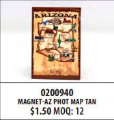 AZ Photo Map Tan Magnet