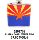 AZ-6oz Leather AZ Flag Flask
