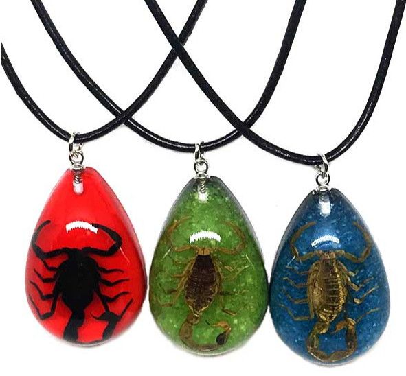 Scorpion Necklace in  Assorted Colored Resin