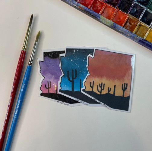 Arizona Pink &amp; Purple Sunset &amp; Galaxy Vinyl Sticker