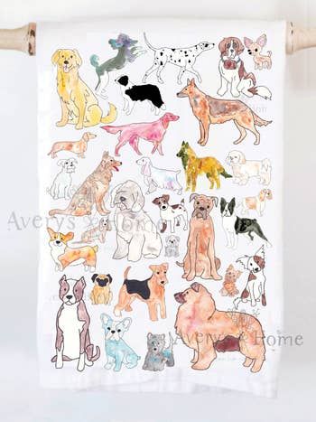 Dog Breeds Tea Towel