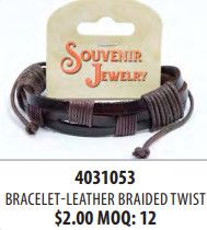 Bracelet-Leather Braided Twist