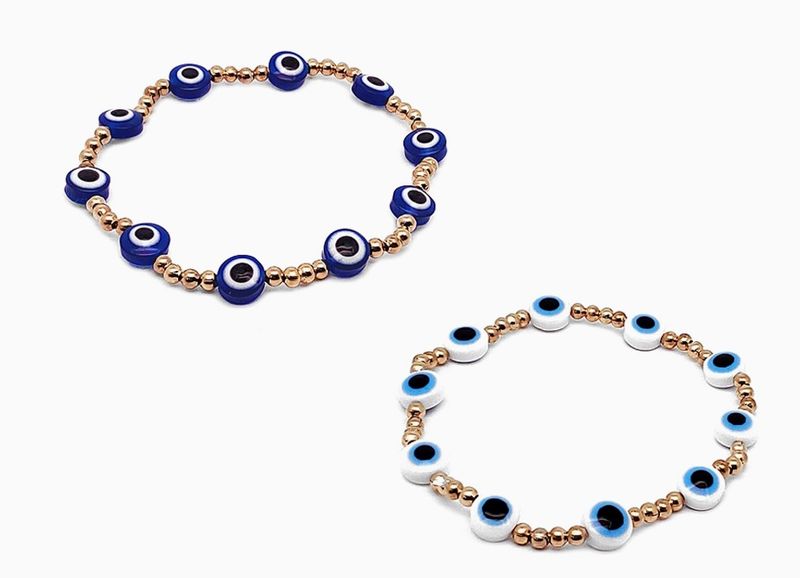 Evil Eye Beaded Stretchy Bracelet