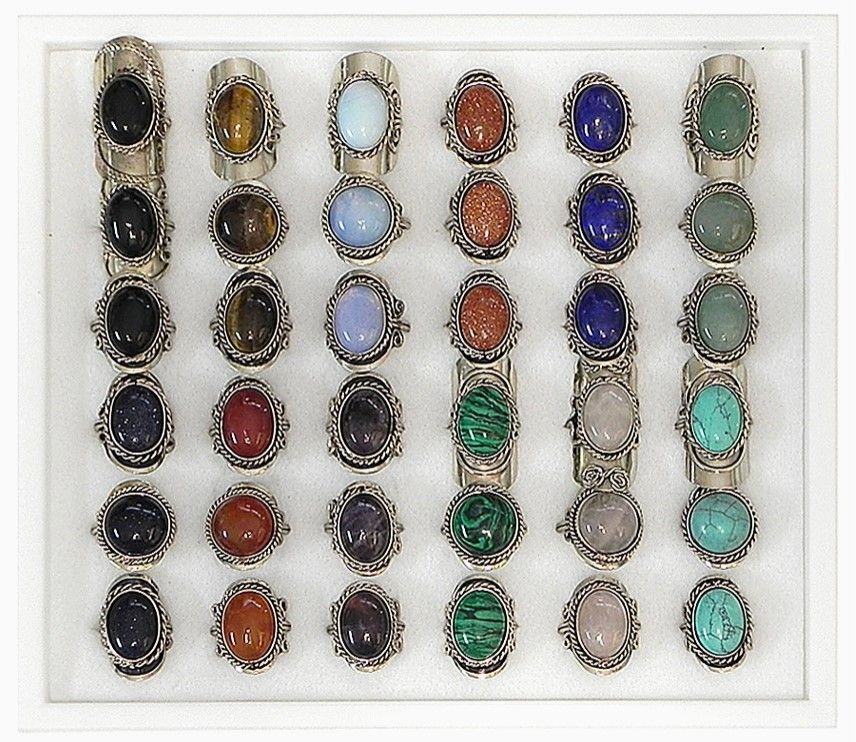 Semiprecious Stone Assorted Shapes Ring