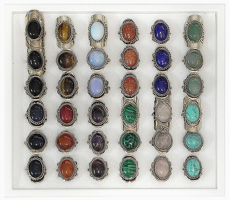 Semiprecious Stone Assorted Shapes Ring