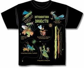 Interesting Insects Youth T-shirt, Color: Black, Size: XS