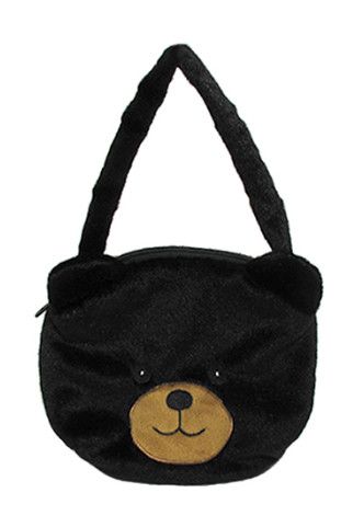 8" Black Bear Face Purse