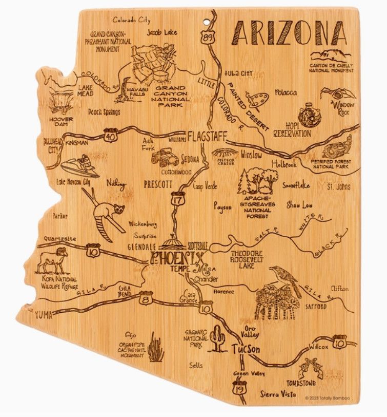 Arizona State-Shaped Serving and Cutting Board