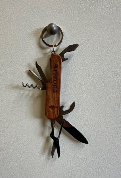 Wood Corkscrew Pocket Knife: AZ