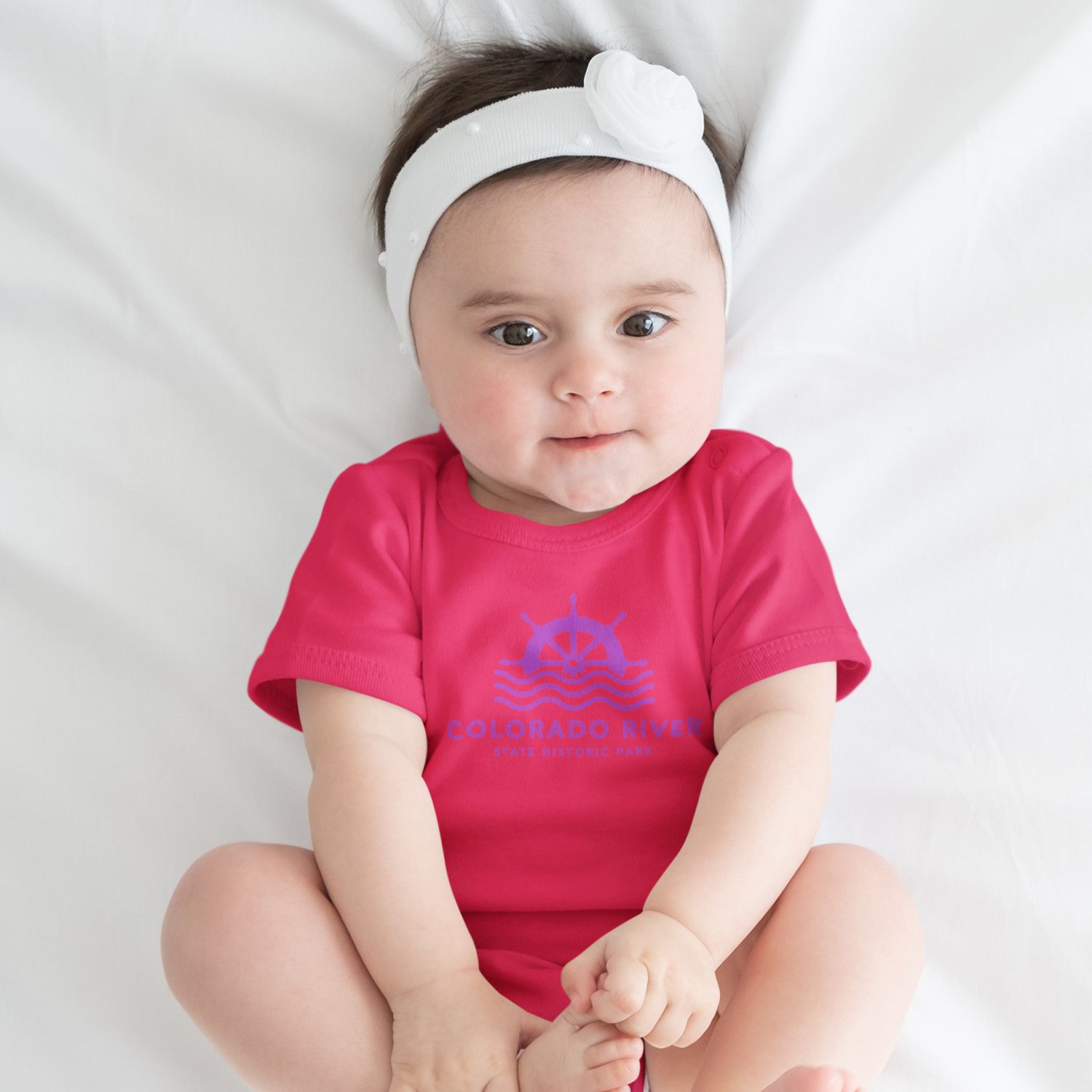 Colorado River SHP Ship Wheel Onesie, Color: Pink, Size: 6 M