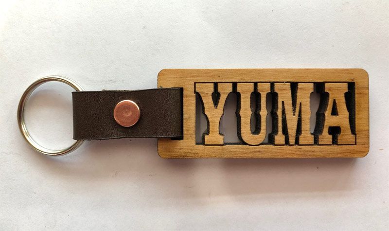 Wooden Yuma One-sided Key Chain
