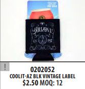 Coolit-AZ Black Vintage Label Can Koozie