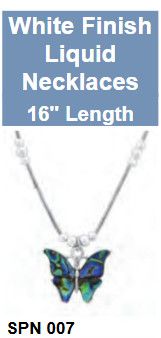 White Finish Liquid Necklace 16" SPN 007