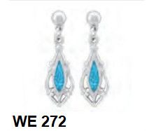 Chip Inlay Turquoise Earrings WE 272