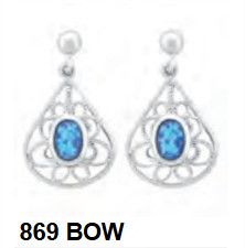 Blue Opel Earrings 869 BOW