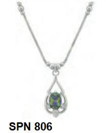 White Finish Liquid Necklace 16" SPN 806