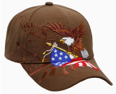 American Flag Bald Eagle Cap (Brown)