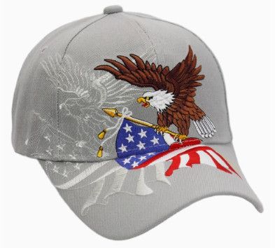 American Flag Bald Eagle Cap (Gray)