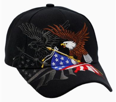 American Flag Bald Eagle Cap (Black)