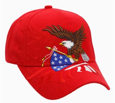 American Flag Bald Eagle Cap (Red)