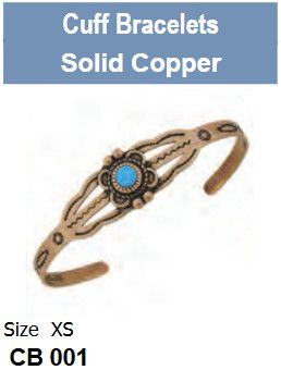 Childs Copper Cuff Turquoise Bracelet CB 001
