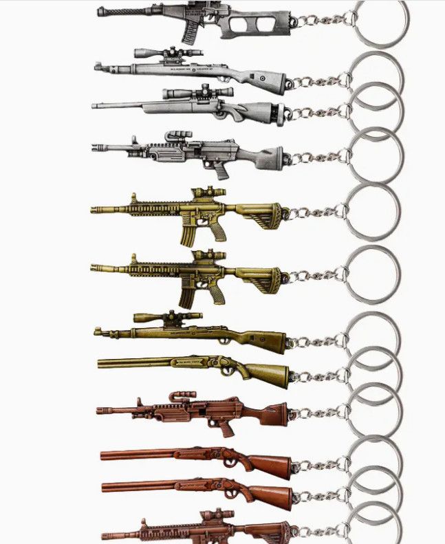 Combat Battle Rifle Gun Alloy Keychain