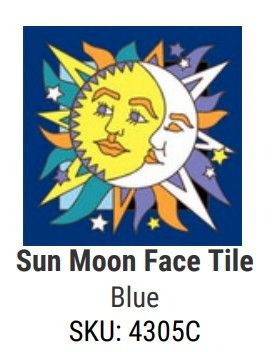 Sun Moon Face Tile (Blue)