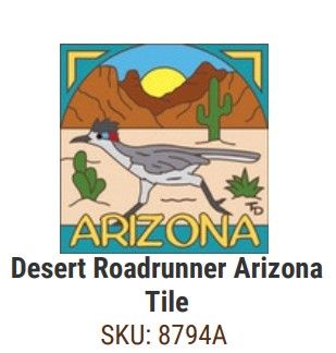 Desert Roadrunner Arizona Tile