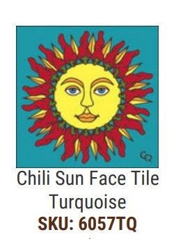 Chili Sun Faced Tile (Turquoise)