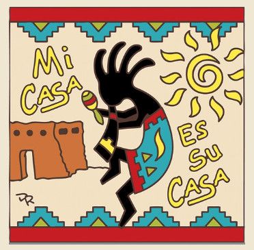 Kokopelli Mi Casa 6&quot; x 6&quot; Tile, Color: Sand