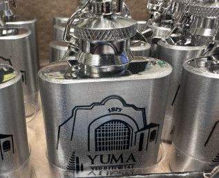 Silver Sally Port Flask Key Chain