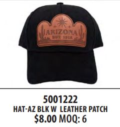 AZ Black Hat w/Leather Patch