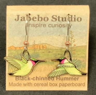Black-chinned Hummingbird Earrings