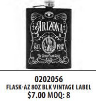 AZ 8oz Vintage Black Flask