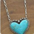 Turquoise Heart Stone Necklace
