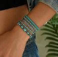 Western Style Inlaid Faux Turquoise Bracelet