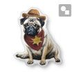 Sheriff "Winston" Pug Pillow 22"